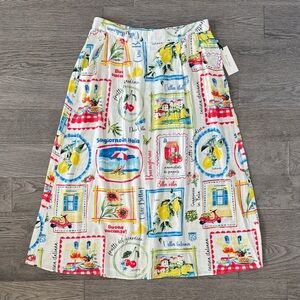 🌼HAVER + BLAIR🌼 NWT Multicolor Graphic A-Line Skirt, Size L